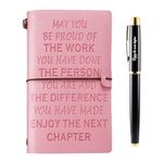 enjoy pink Coworker Leaving Gifts for Women Leather Journal Notebook Retirement Gifts Going Away Gift Farewell Gifts Goodbye Gifts Leaving Gifts New Job Gifts Thank You Gifts for Coworkers Friends Women Men Teacher Nurse Employee Volunteer Boss Leader Colleague