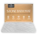 Natureva Home - Stone Bath Mat | Super Absorbent, Quick Dry, Non Slip | Made of Natural Diatomaceous Earth | Absorbing Water Instantly I Modern & Stylish Bathroom Mats | Design Flow | Colour Slate