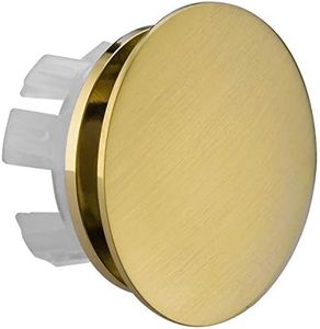 Orhemus Solid Brass Sink Overflow Cap Round Hole Cover for Bathroom Basin, Brushed Brass Gold Finished