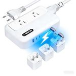 BESTEK 220V to 110V Converter with USB C 35W, Voltage Converter US to Europe for Hair Straighteners, International Travel Power Adapter with 3 USB Ports(2 USB C), Power Plug Combo for US UK EU AU