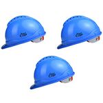 Allen Cooper Industrial Safety Helmet SH-722, Shell with Ventilation, Plastic Cradle with Ratchet adjustable Headband - BLUE (Pack Of 3)