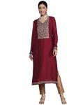 Libas Women's Silk Yoke Design Straight Kurta (23485O_Pink