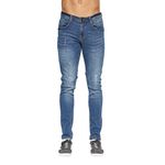 Duck and Cover - Mens 'Tranfold' Essential Faded Stretch Slim Fit Jeans (34W / 32L, Stonewash)