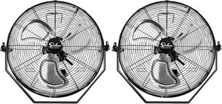 Simple Deluxe 20 Inch High Velocity 3 Speed, Black Wall-Mount Fan, 2-Pack