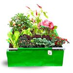 ORGANIC BAZAR 36x36x12 Rectangular Grow Bag with Supporting PVC Pipes for Terrace Garden, Premium HDPE 350 GSM Raised Bed Planter (Pack of 1)