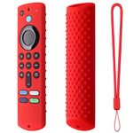 Dealfreez Silicone Remote Cover Compatible with Fire TV Stick 3rd Gen 2021 Remote Protective Case with Loop (D-Red) [Remote NOT Included]