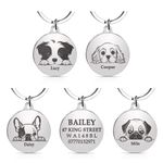 Puppy id Tags Engraved Dog Tag with Personalised Nametags Smart Pet Tracker Identity Engraving Pets Collar Name Labels Army Dogtags Badges for Cat