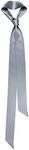 SilRiver Women's 100% Silk Skinny Scarf, Necktie, Sash Tie,Headdress, Fashion Accessories to liven up an outfit (2.4x70 inches, Silver Grey)