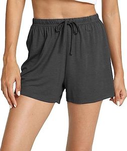 GYS Pajama Shorts for Women - Viscose Made from Bamboo, Soft Sleep Shorts Stretchy Sleepwear Casual Pj Bottoms, Dark Heather Grey, X-Large