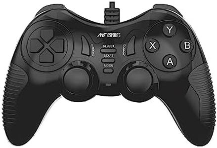 Ant Esports GP115 Wired Gamepad, Compatible for PC & Laptop Computer (All Windows Systems) / PS3 / Android TV Set/Media Box - Black