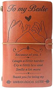 OMNIQI Regalos de amistad para mujeres, regalos de cumpleaños para mejor amiga, regalos personalizados para mujeres, divertidos regalos de cumpleaños y Navidad para amigas, regalos de diario de cuero