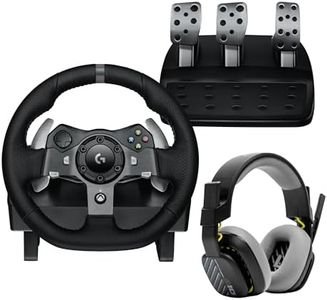 Logitech G920 Driving Force Racing Wheel and Pedals, Force Feedback + ASTRO A10 Gen 2 Wired Headset - Xbox Series X|S, Xbox One and PC, Mac - Black