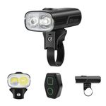 OLIGHT RN2000 Bike Light, 2000 lumens Rechargeable Bicycle Headlight with Power Bank Function, Dual Light Source Bikelight with Remote Control for Road Cyclists, Commuters