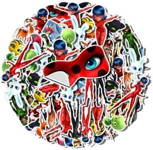 20 Pcs Miraculous Ladybug Stickers, Cartoon Vinyl Decals for Case, Phone, Laptop, Computer, Water Bottles, Luggage, Gift Bag, Party Favors