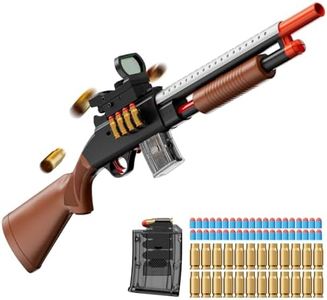 Manual Pump Action Shell Ejecting Shotgun Foam Blaster - 40-Soft Bullet for Kids, Youth, Teen, Boys-Holiday for 8-12 Year