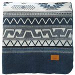 Inca Ecuadorian Blanket - Aztec/Mexican/Southwest Artisanal Style - Use As Fall Throw Blanket, Camp Blanket, or Cover for Indoors and Outdoors (Gray Blue, Medium)