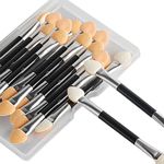 Neuorge 30pcs Disposable Dual Sides Eyeshadow Applicators, Professional Double Head Sponge Brushes Eye Makeup Cosmetic Tool with Box for Women Girls(2.95inch, Black)