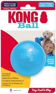 KONG - Puppy Ball w/Hole - Soft & Durable Activity Ball for Puppies - Dog Toy Supports Healthy Exercise & Interactive Play - Dog Toy for Natural Teething - for Medium/Large Puppies - Assorted Colors