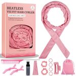 Yampahpa Heatless Curling Rod Headband, 70'' Long Heatless Curls Headband, Soft Velour Heatless Hair Curlers for Long Hair, Overnight Hair Rollers Set, Lazy Hair Curlers to Sleep In