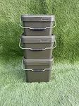 Lidsters Fishing Square Bucket 5L 10L 17L Litre Carp Fishing Bait Buckets (One of Each Size (3))