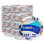 Dixie Everyday Paper Bowls, 10 Oz, 324 Count, 9 Packs of 36 Bowls, Dessert or Light Lunch Size Printed Disposable Plates