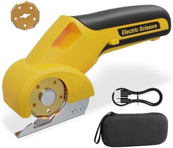 Virsin 4V 2000mAh Cordless Cardboard Cutting Saw, Electric Chop Saws for Cardboard with 2 Titanium Blades,LED & Safety Lock,Max Cutting1/4",Rotary Cutter for Fabric,Gifts for Men&Women - Lemon Yellow