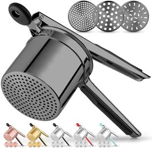 Zulay Kitchen Premium Large 15oz Potato Ricer, Heavy Duty Professional Stainless Steel Potato Masher and Ricer Kitchen Tool, Press and Mash Kitchen Gadget - Metallic Black