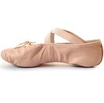 s.lemon Leather Ballet Shoes,Split-Sole Dance Practice Ballet Slipper for Beginners Ballerina Pink 26