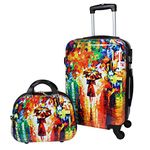 World Traveler 2-Piece Carry-on Hardside Spinner Luggage Set-Paris Nights, One Size