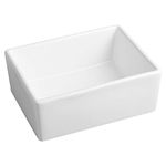 Compact Gloss White 530x410x200 Ceramic Belfast Butler Kitchen Sink & Waste