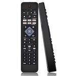 Universal Philips TV Remote Control Replacement, Philips Remote Control for TV Compatible with All Philips Smart TV, LED, LCD, HDTV, 3D, Universal TV Remote Philips with Netflix, YouTube Buttons