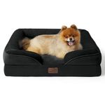 BEDSURE Orthopedic Dog Bed - Bolster Dog Sofa Beds for Small Dogs, Supportive Foam Pet Bed with Removable Washable Cover, Waterproof Lining and Nonskid Bottom Couch,Black