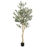 Realead 6ft Faux Olive Tree, Tall Olive Tree Plants, Fake Potted Olive Silk Tree, Artificial Olive Trees for Modern Home Office Living Room Floor Decor Indoor