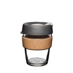 KeepCup Reusable Coffee Cup - Brew Tempered Glass and Natural Cork, M 12oz/340ml - Press