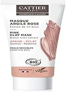 Cattier Mini Masque Argile Rose - Peaux Sensibles - 30ml, Douceur, Hydratant