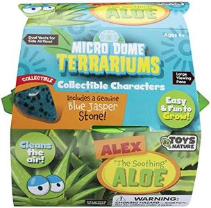 Toys By Nature Character Micro Dome Aloe Plant Terrarium Kit, Decorative and Easy-to-Grow Mini Terrariums with Complete Supplies, Grow Your Own Decorative Plants! (Alex The Soothing Aloe)