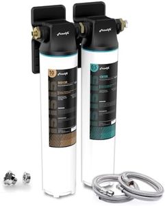 Frizzlife DW15 Under Sink Water Filter System, NSF/ANSI 53&42 Certified Elements, Reduces 99.99% Lead, Chlorine, Fluoride, Bad Taste & Odor, Direct Connect 2-Stage Water Filter, 0.5 Micron, USA Tech