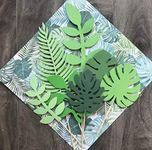 LaVenty Set of 7 Glittery Tropical Leaves Cake Topper Tropical Wedding Cake Topper greenery Cake Topper Palm Leaf Cake Topper for Jungle Theme Birthday Party Decor Safari Baby Shower Decor