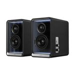 Edifier QR65 Desktop Active Monitor with 2.75" Long-Throw Aluminum Diaphragm mid-Low Drivers, Hi-Res Audio, Brilliant Light Effects, 70W Output Power Bluetooth Speakers with Stands - Black