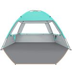 Venustas Beach Tent Sun Shelter for 3/4-5/6-7/8-10 Person, UPF 50+ UV Protection Beach Canopy, Lightweight and Easy Setup Cabana, Portable Beach Shade Tent