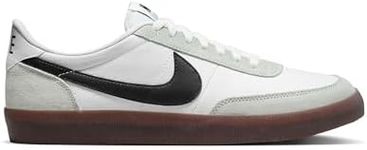 Nike Men's Low-Top Sneakers, White, Black, Light Silver, Rubber, Dark Brown, 11