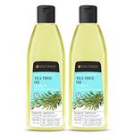 Soulflower Tea Tree Oil, 225ml Each | Hair Growth, Scalp Nourishment, Anti Dandruff | 100% Pure, Natural, Undiluted, Organic Premium & Cold Pressed Carrier Oil - Pack of 2