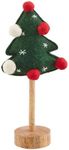 Mud Pie Sm Felt Pom Tree Table SITTERS, Dark Green