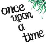 Jetec Once Upon a Time Sign Nursery Decor Wall Decal Wood Words Wall Decor for Family Bookshelf, Reading Corner, Daycare, Classroom Baby Shower Christmas Birthday Gift for Kid's Toddler's Room Decor