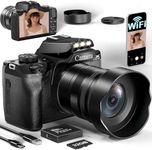 FLATIC Cameras for Photography, 4K 75MP Digital Camera with WiFi for Youtuber, 20X Optical Zoom Vlogging Camera with 4.0" IPS HD Touchscreen, Vlog Camera for Beginner, Teens with 32GB Card, Battery