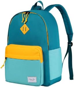 Chase Chic Mochila Escolar Niño, Mochila Niña Primaria Resistente al Agua Mochila Infantil Colegio para 7-12 Años Gran Capacidad para Colegio Viajes Azul Verde con Azul