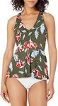 Catalina Women's Standard Straigh Neck Tankini, Mult, Small