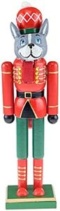 Clever Creations Soldier Dog 12 Inch Traditional Wooden Nutcracker, Festive Christmas Décor for Shelves and Tables