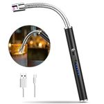 MOSUO Candle Lighter Rechargeable, Electric Arc Lighter Ignition Lighter with USB Cable, Windproof Flameless Electronic Lighters for Kitchen, Barbecue, Candles, Gas Stove, BBQ