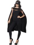 Smiffys Cape, Black with Eyemask, Icons & Idols Fancy Dress, Superhero Dress Up Accessories